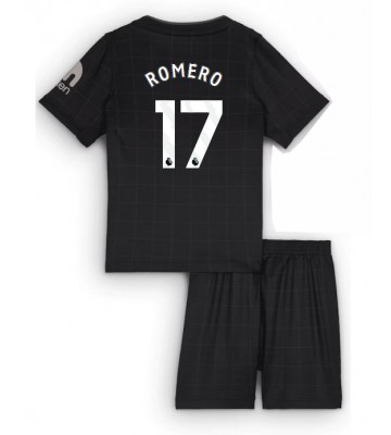 Tottenham Hotspur Cristian Romero #17 Udebanetrøje Børn 2025-26 Kortærmet (+ Korte bukser)
